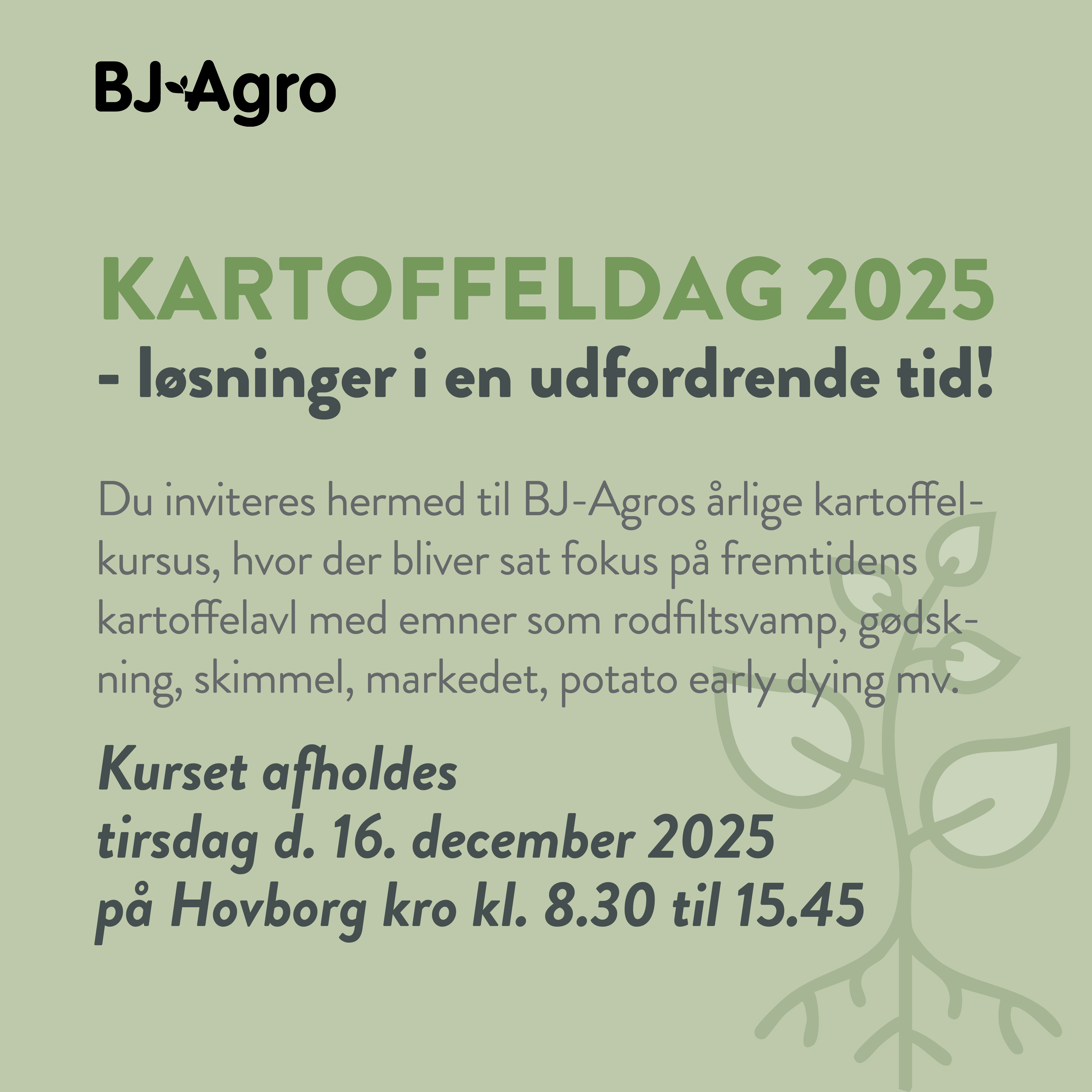 Invitation til Kartoffeldag d. 16. december 2025